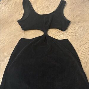 Swim cover up. Black stylish cut out!
